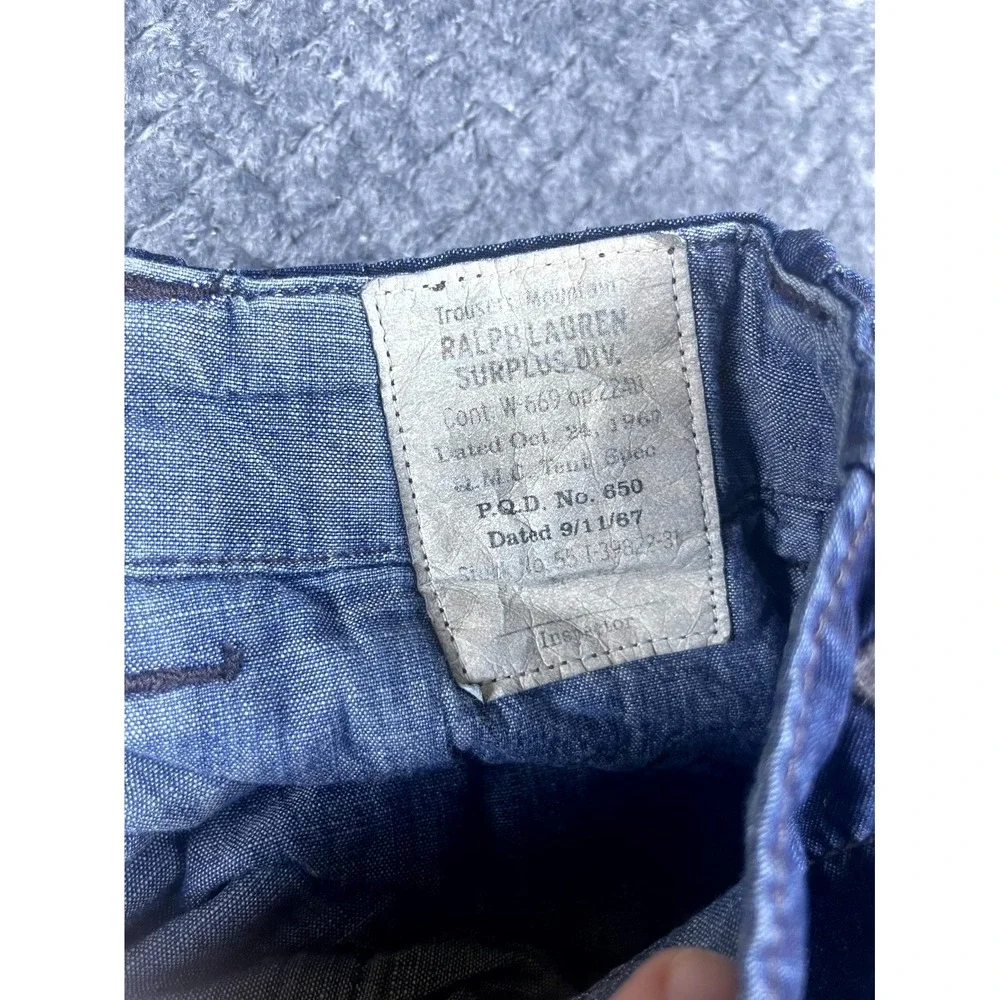 Polo Ralph Lauren Surplus Div. Mountain Trousers Cargo Pants 33X32 Mens Denim